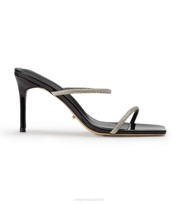 Stöckelschuhe| de Tony Bianco Frauen Jagd auf Absätze schwarzes Lackleder 4624160